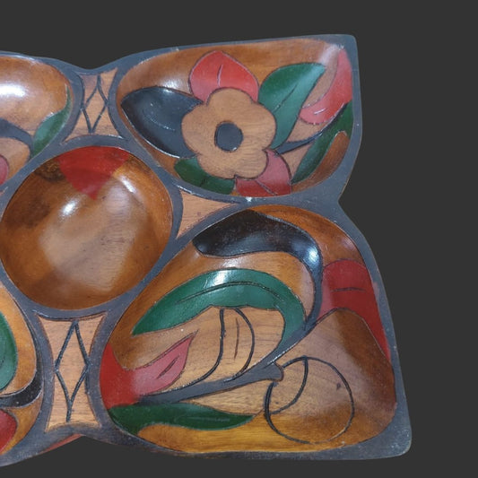 Wooden Divided Serving Tray