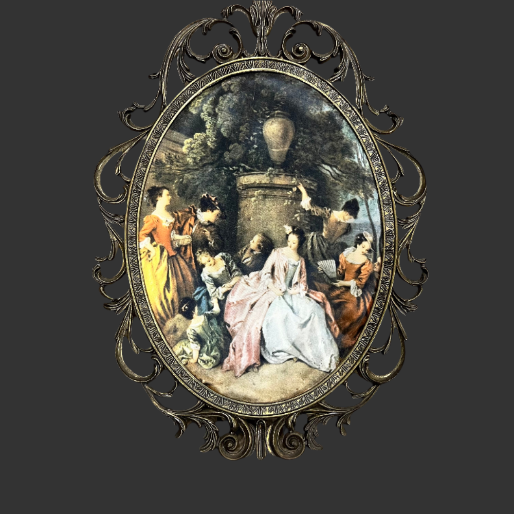 Silk Print In A Brass Frame