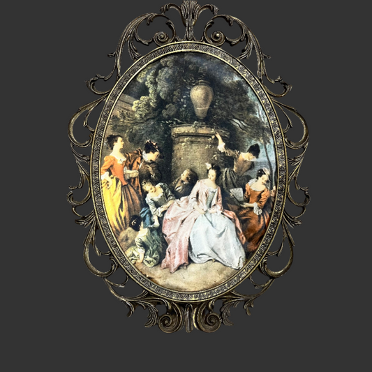 Silk Print In A Brass Frame