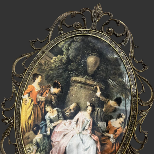 Silk Print In A Brass Frame