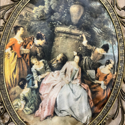 Silk Print In A Brass Frame