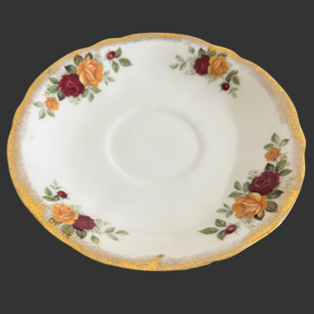 A trio of cups and saucers