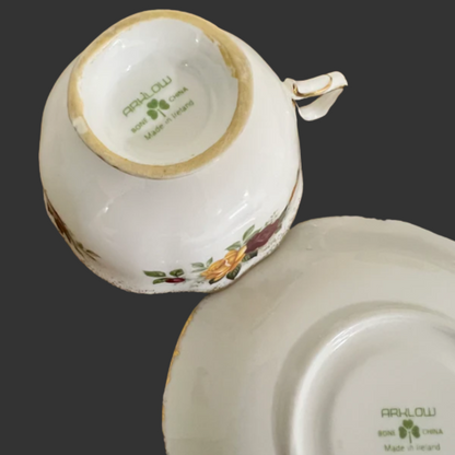 A trio of cups and saucers