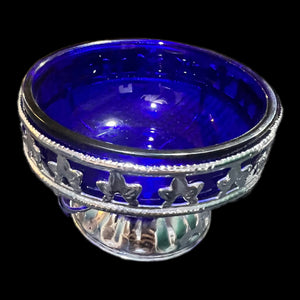 Cobalt blue glass sweet bowl